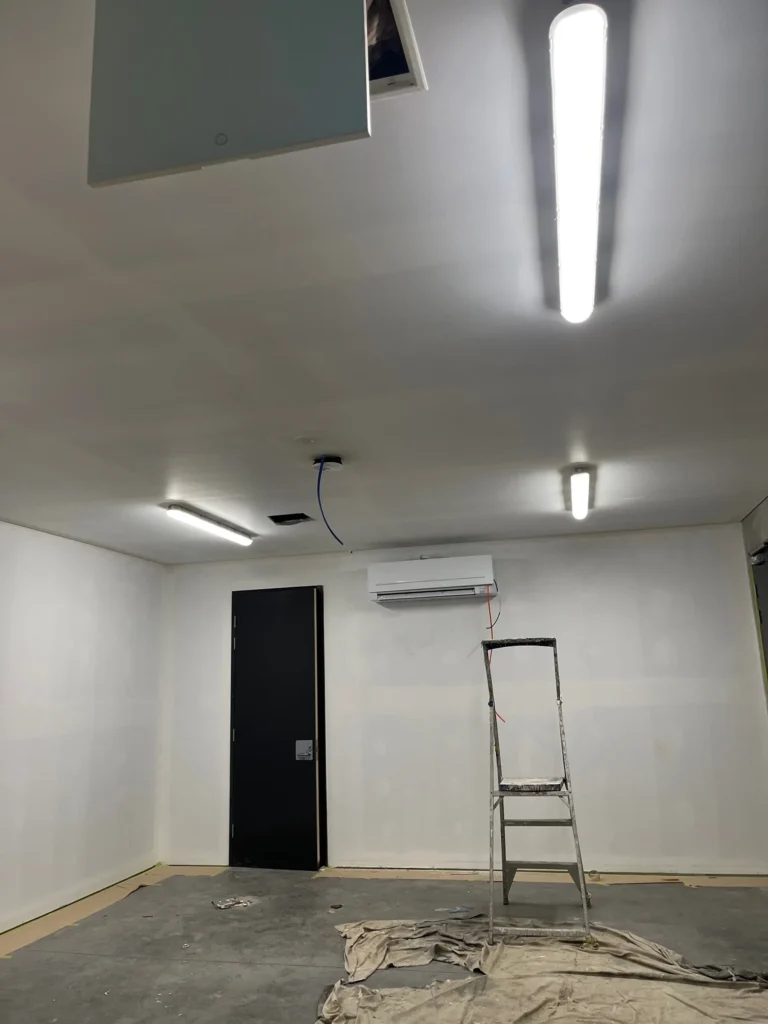Carroll College interior room with ceiling lights