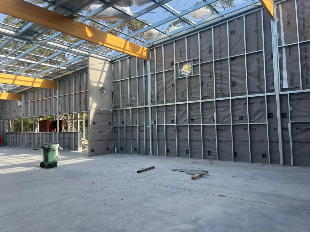 Carroll College hall structure during construction
