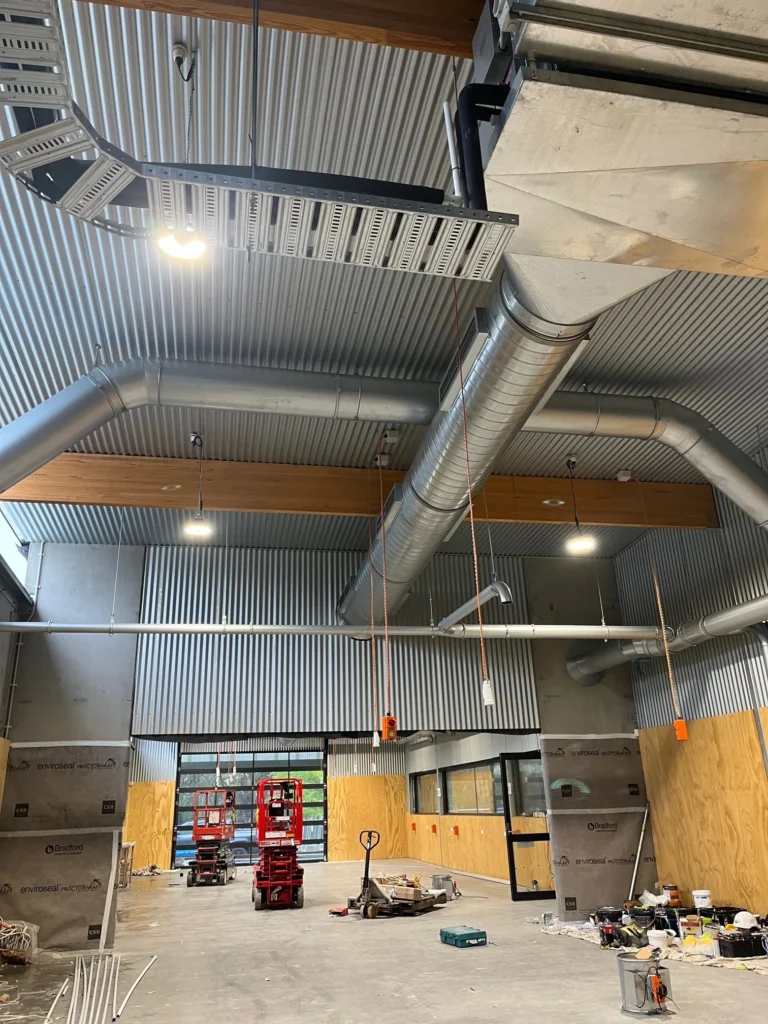 Carroll College hall during interior fitout