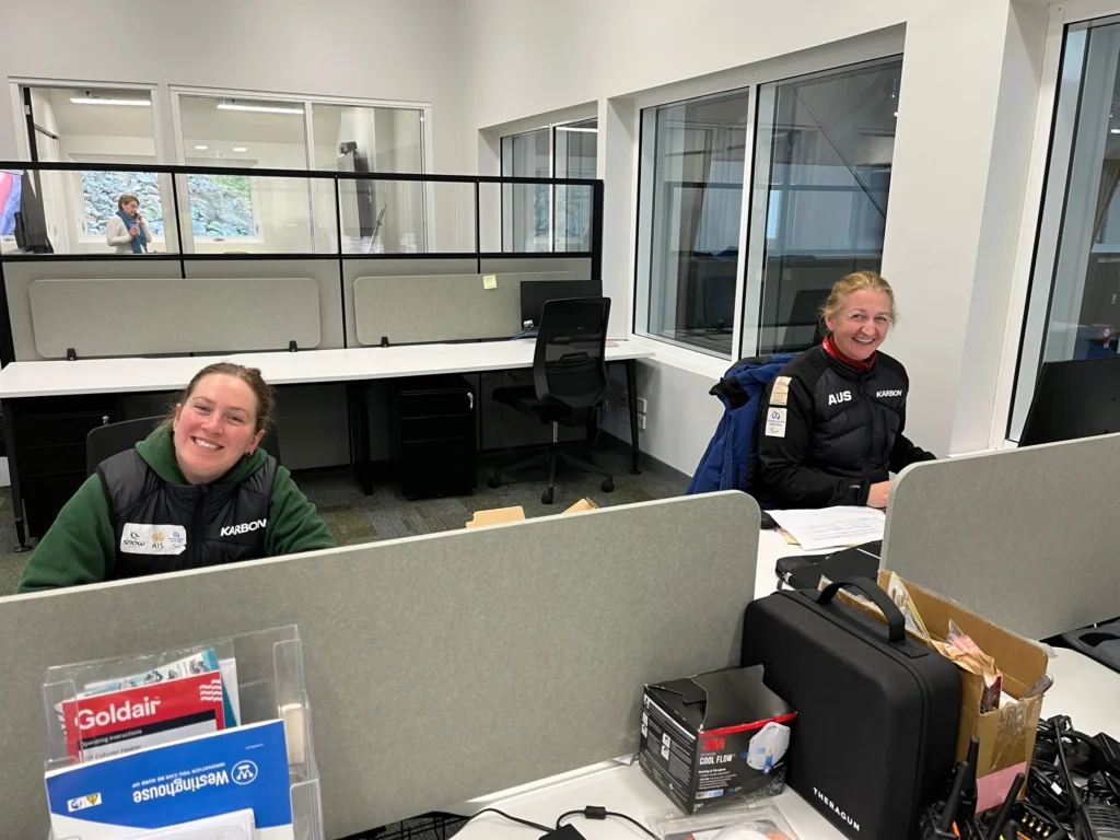 MESCO team at a counter in the Jindabyne training facility