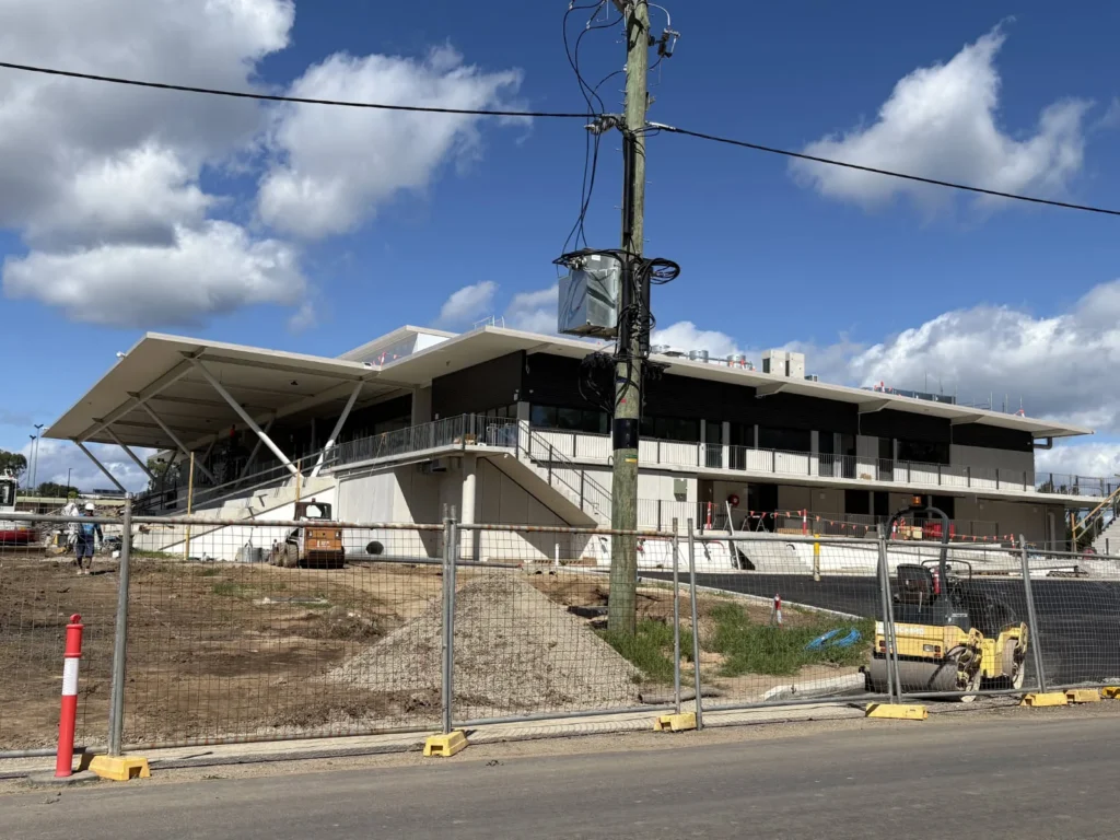 Bega Sports Complex stadium exterior during construction